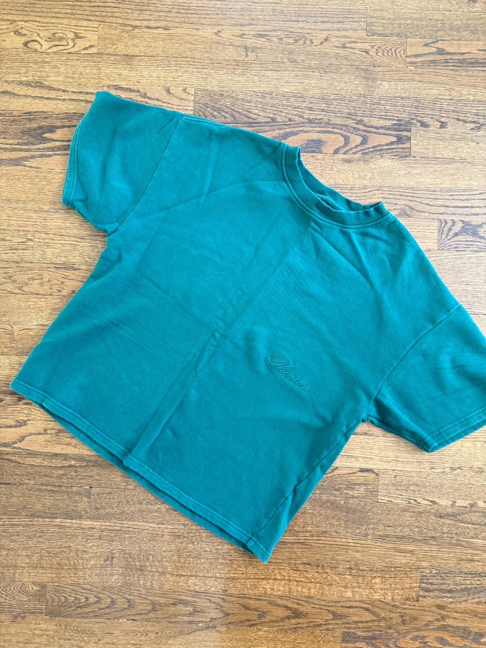 PacSun Green Oversized Short Sleeve Crewneck Sweatshirt Tee with Subtle Logo